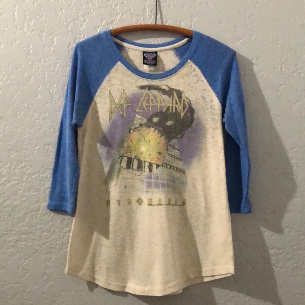 Def Leppard Pyromania Baseball Tee Large